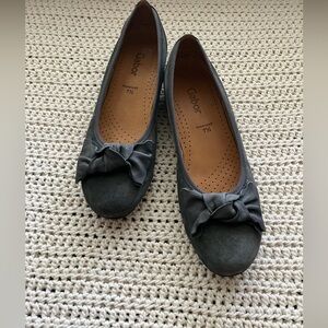 Gabor Grey Suede Ballet Flats, size 9.5-10. EU size 7.5.